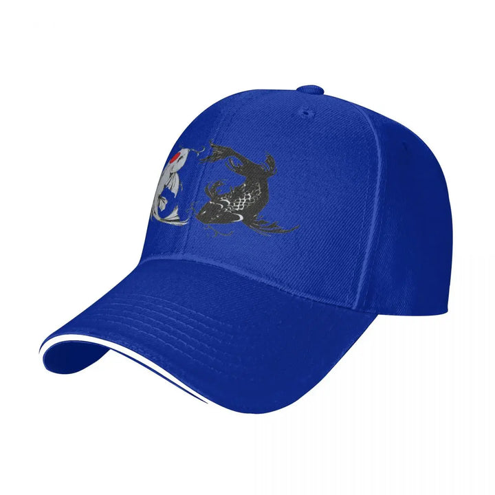 Casquette Japonaise Carpe Koi Bleu