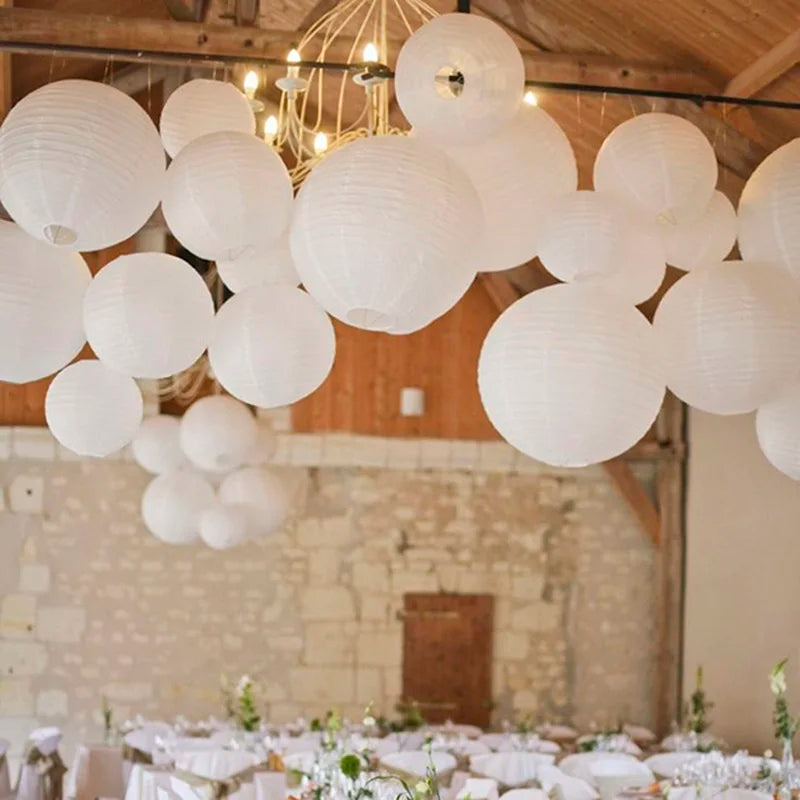 Boule Japonaise en Papier Blanche décoration