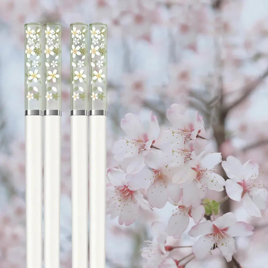 Baguette japonaise sakura vert blanc