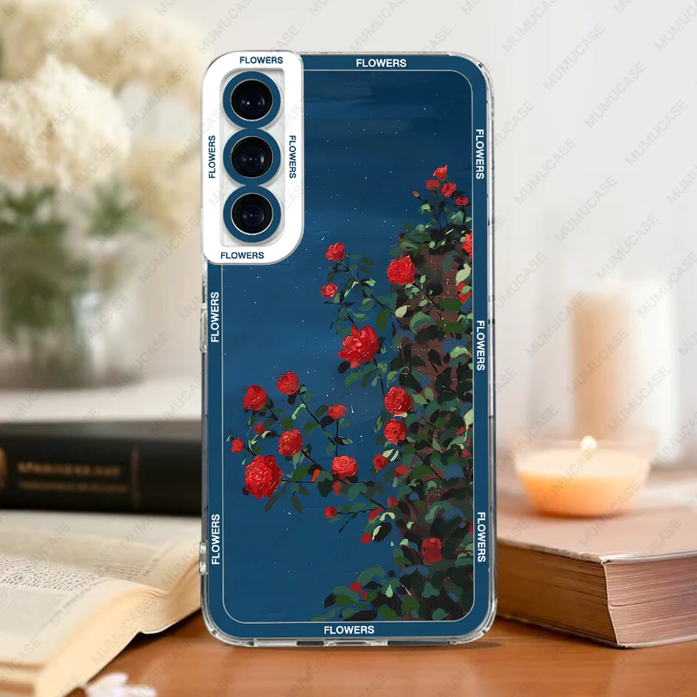 Coque Japonaise Peinture à l’huile bleu