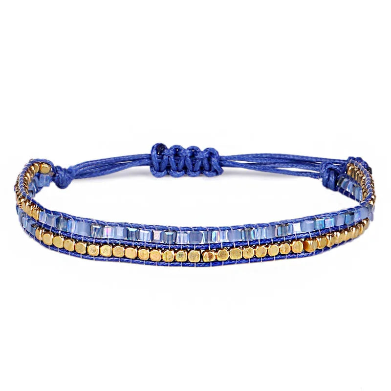 Bracelet Miyuki Perles Japonaises bleu foncé