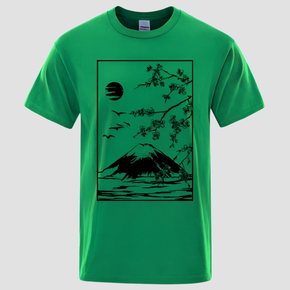 T-shirt Japonais Epuré Vert