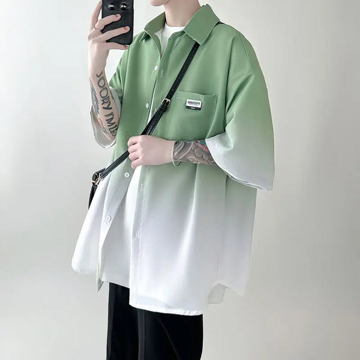 Chemise Japonaise Surdimensionnée Dégradée