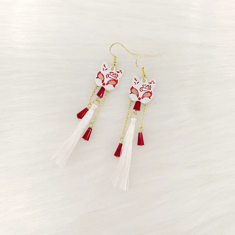 Boucles d'oreilles japonais Masque de Renard