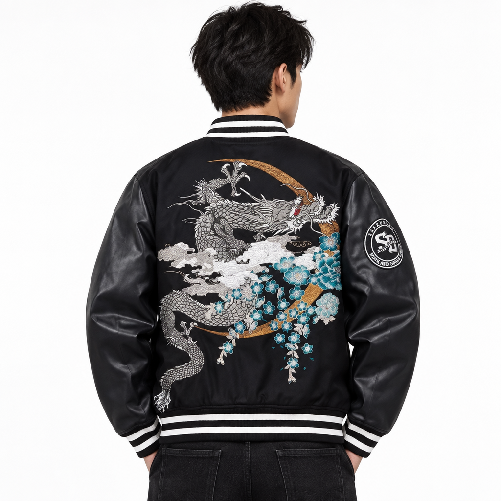 Sukajan Bomber Jacket détaillé