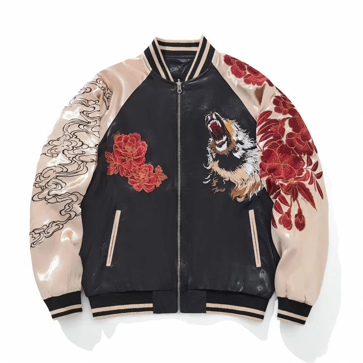 Sukajan Brodé Lion Beige