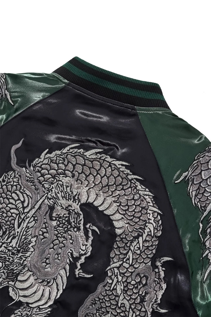 Sukajan Dragon Brodé Design Vert
