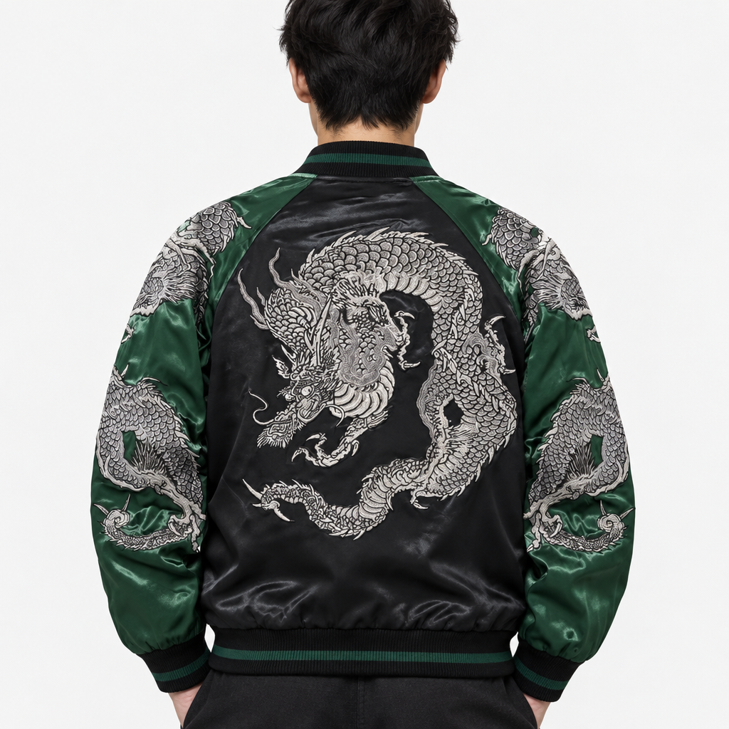 Sukajan Dragon Brodé Design majestueux