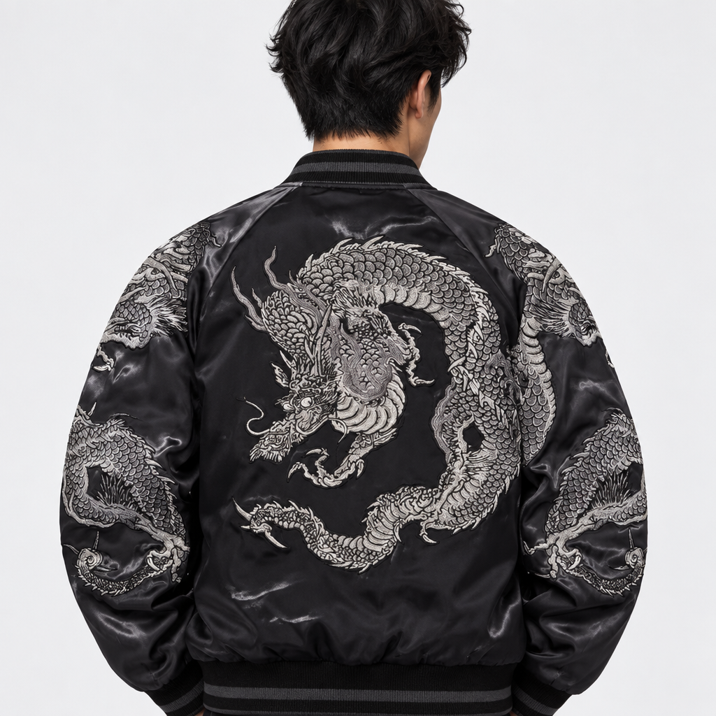 Sukajan Dragon Brodé Design puissant
