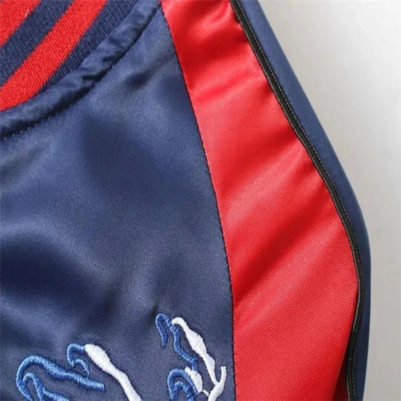 Sukajan Japonais Bleu et Rouge Unique