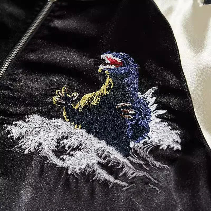 Sukajan Motif Godzilla X Mothra audacieux