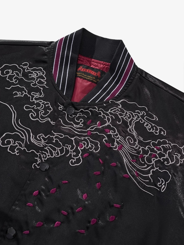 Sukajan Noir Brodé Dragon Unique