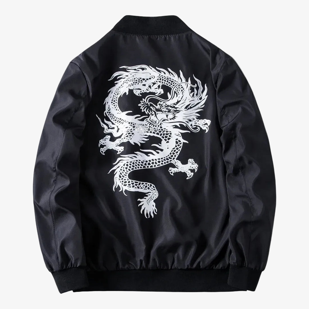 Sukajan Noir à Dragon Blanc