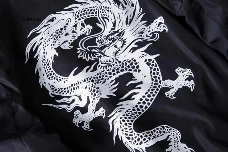Sukajan Noir à Dragon Blanc Durable