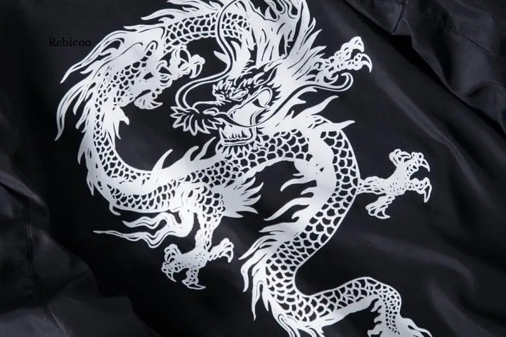 Sukajan Noir à Dragon Blanc Durable