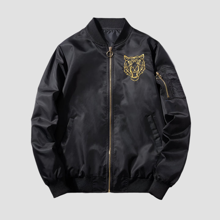 Sukajan Noir Homme Motif Tigre brodé