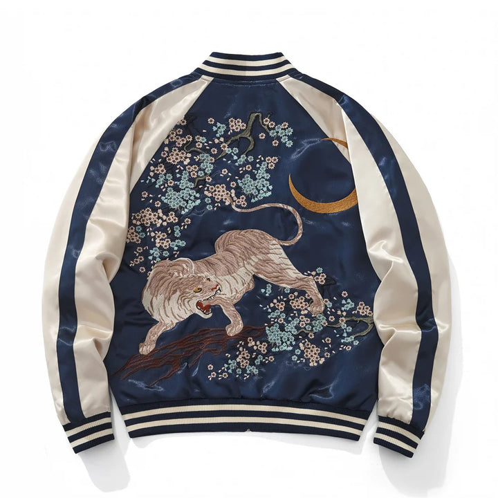 Sukajan Tigre et Fleurs de Cerisier Bleu