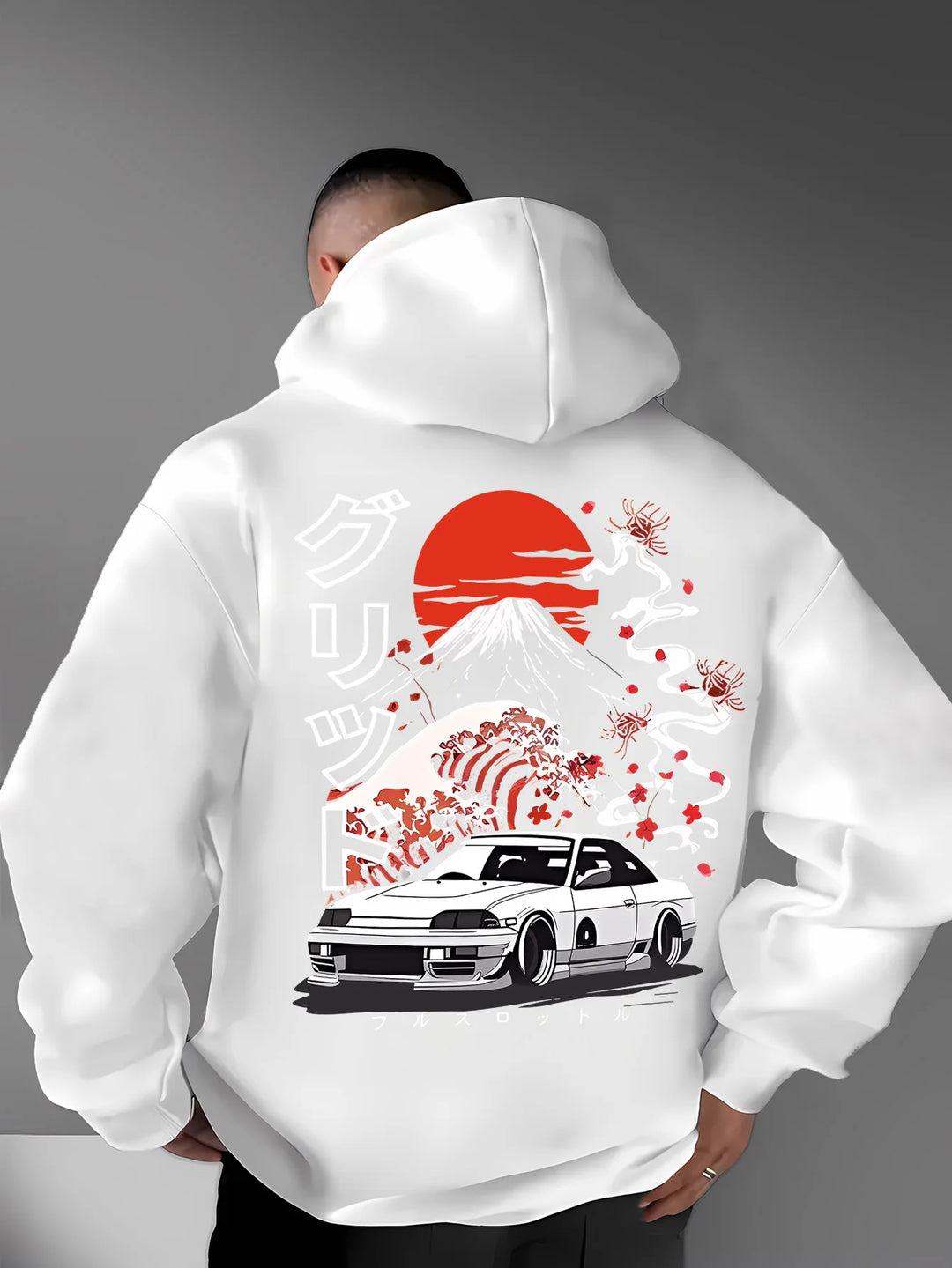 Sweat à Capuche Motif Japonais