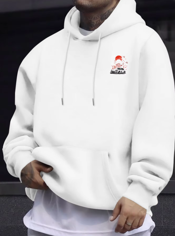 Sweat à Capuche Motif Japonais graphique