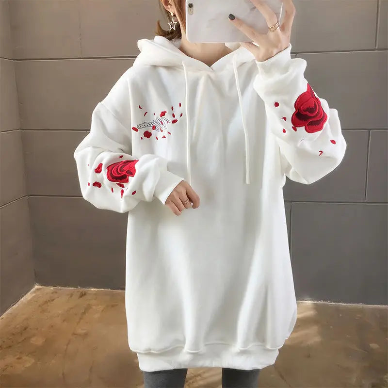 Sweat Femme Motif Japonais blanc