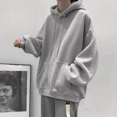 Sweat Japonais Ample Uni Gris Clair