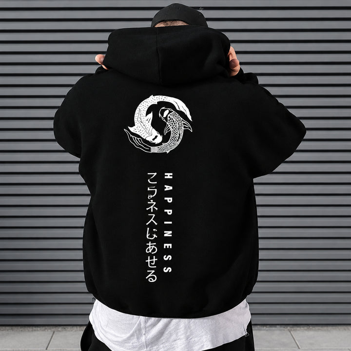 Sweat Japonais à Capuche Imprimé