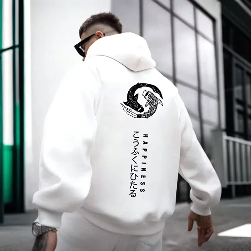 Sweat Japonais à Capuche Imprimé élégant