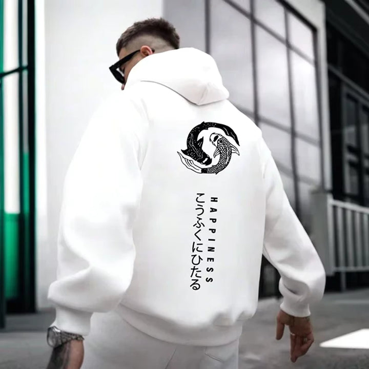 Sweat Japonais à Capuche Imprimé élégant
