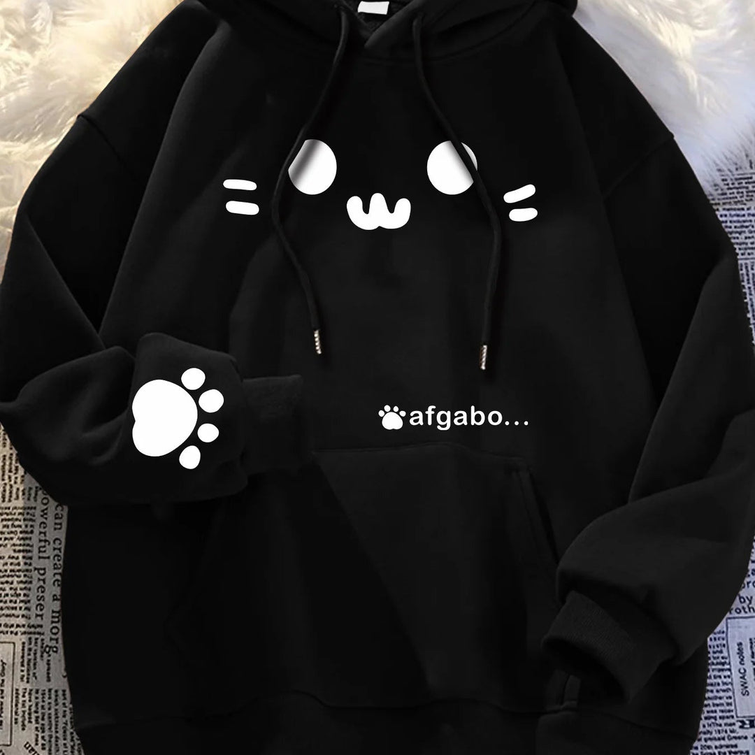 Sweat Japonais Chat Drôle Noir