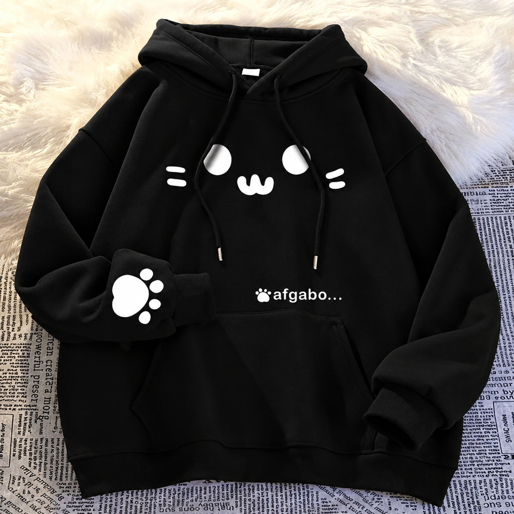 Sweat Japonais Chat Drôle noir