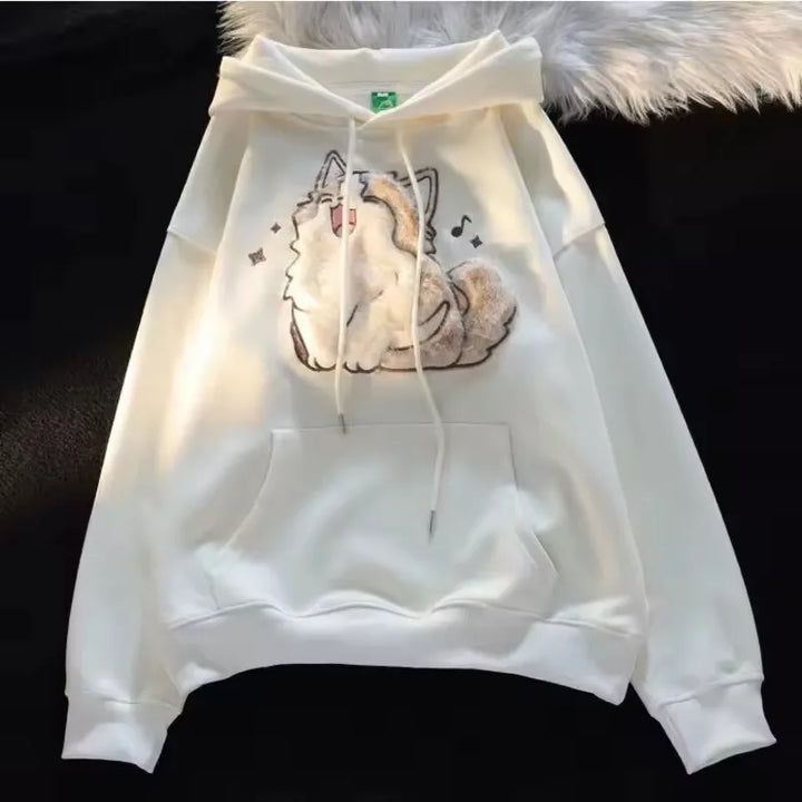 Sweat Japonais Chat Kawaii Beige