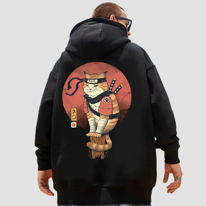 Sweat Japonais Chat Samourai