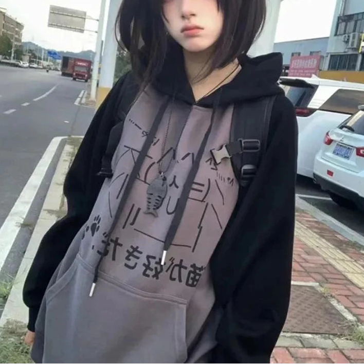 Sweat Japonais Femme à Capuche Design Chic