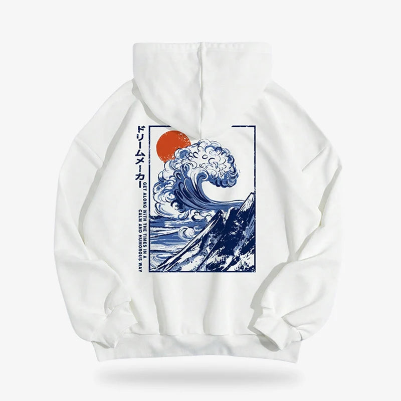 Sweat Japonais Vague Design fluide
