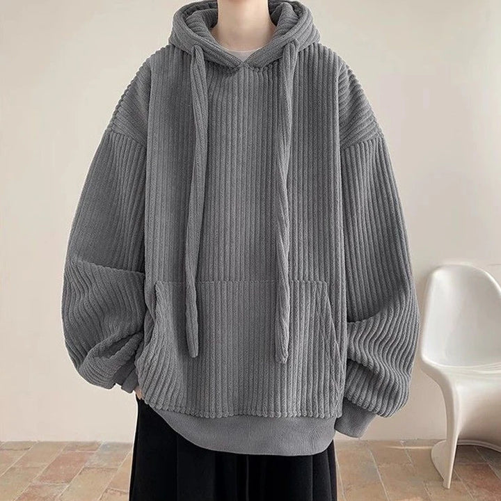 Sweat Japonais Velours Côtelé Gris