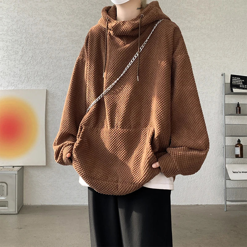 Sweat Japonais Velours Stylé Marron