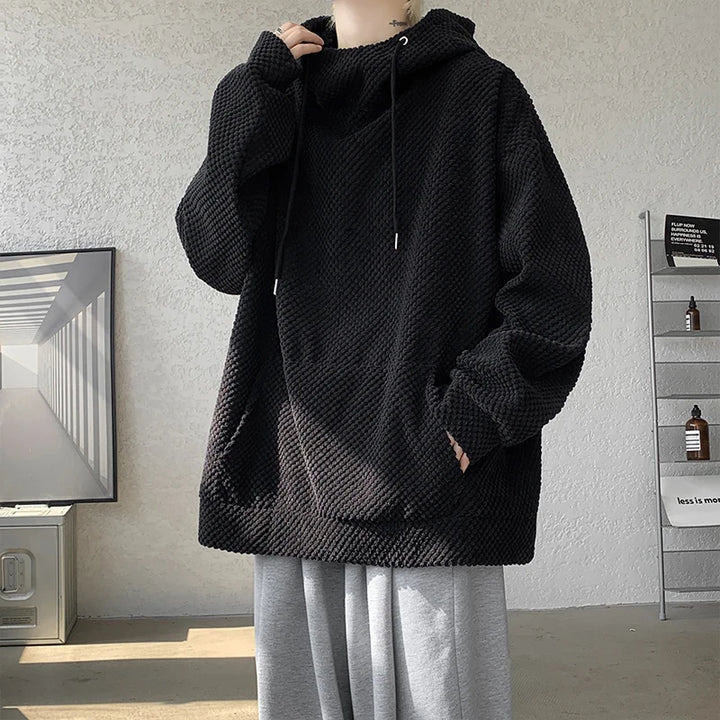 Sweat Japonais Velours Stylé Noir