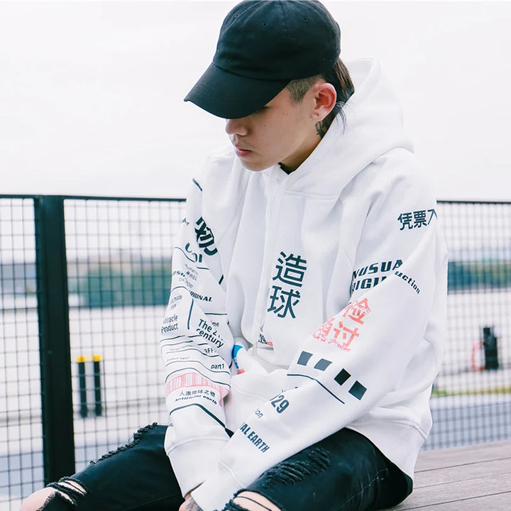 Sweat Streetwear Japonais blanc