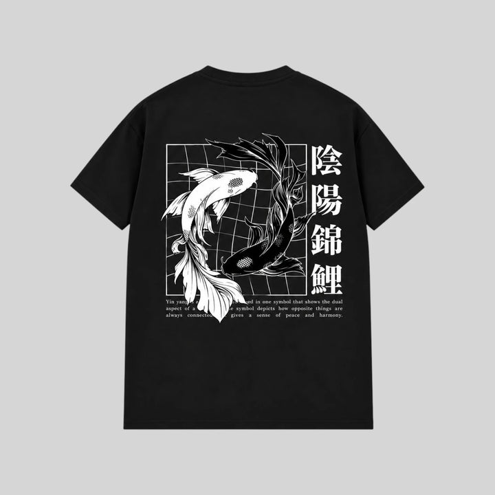 T-Shirt Japonais Koi Noir et Blanc homme