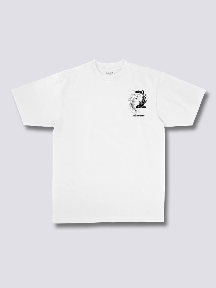 T-Shirt Japonais Koi Noir et Blanc tendance