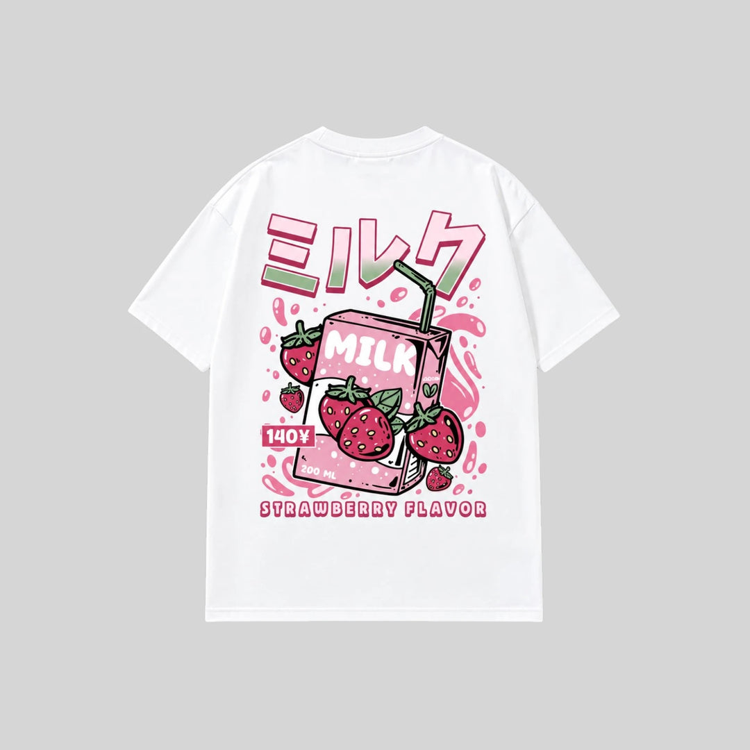 T-Shirt Japonais Milk Fraise femme