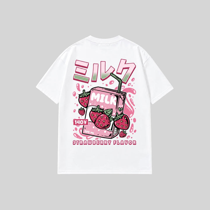 T-Shirt Japonais Milk Fraise femme