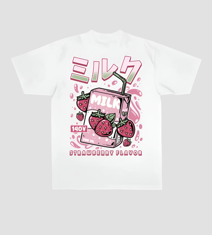 T-Shirt Japonais Milk Fraise stylé