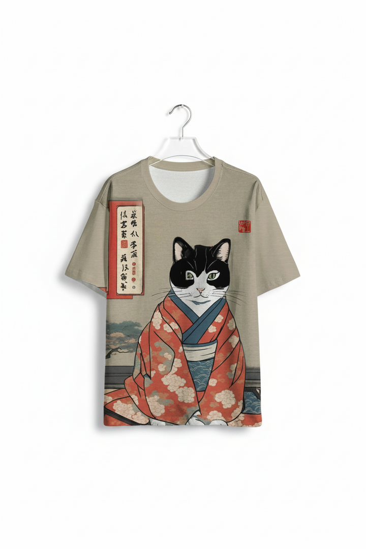 T-shirt 3D Chat Japonais unique