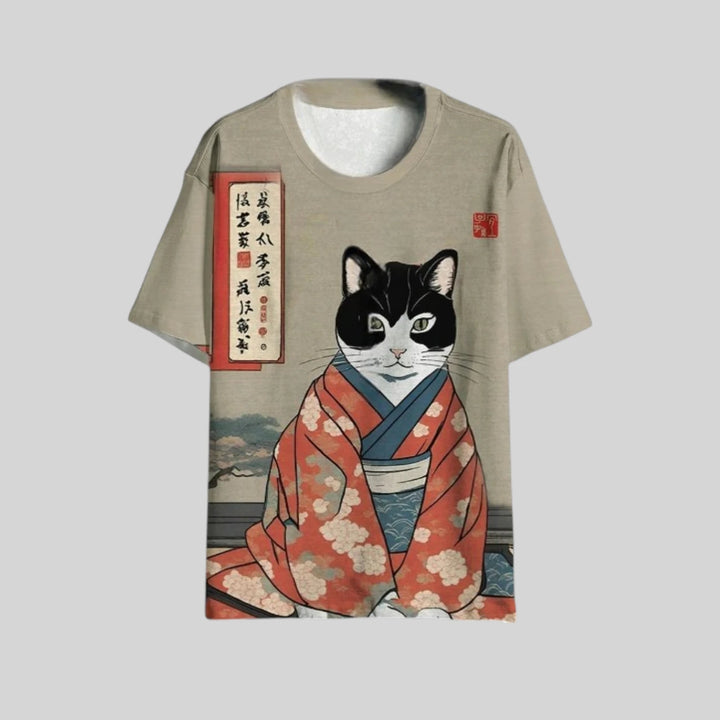 T-shirt 3D Chat Japonais unique