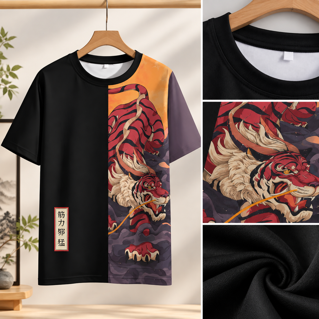 T-shirt Confortable Motif Japonais leger