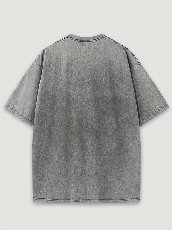 T-shirt Délavé Japonais Sakura Mont Fuji gris qualité