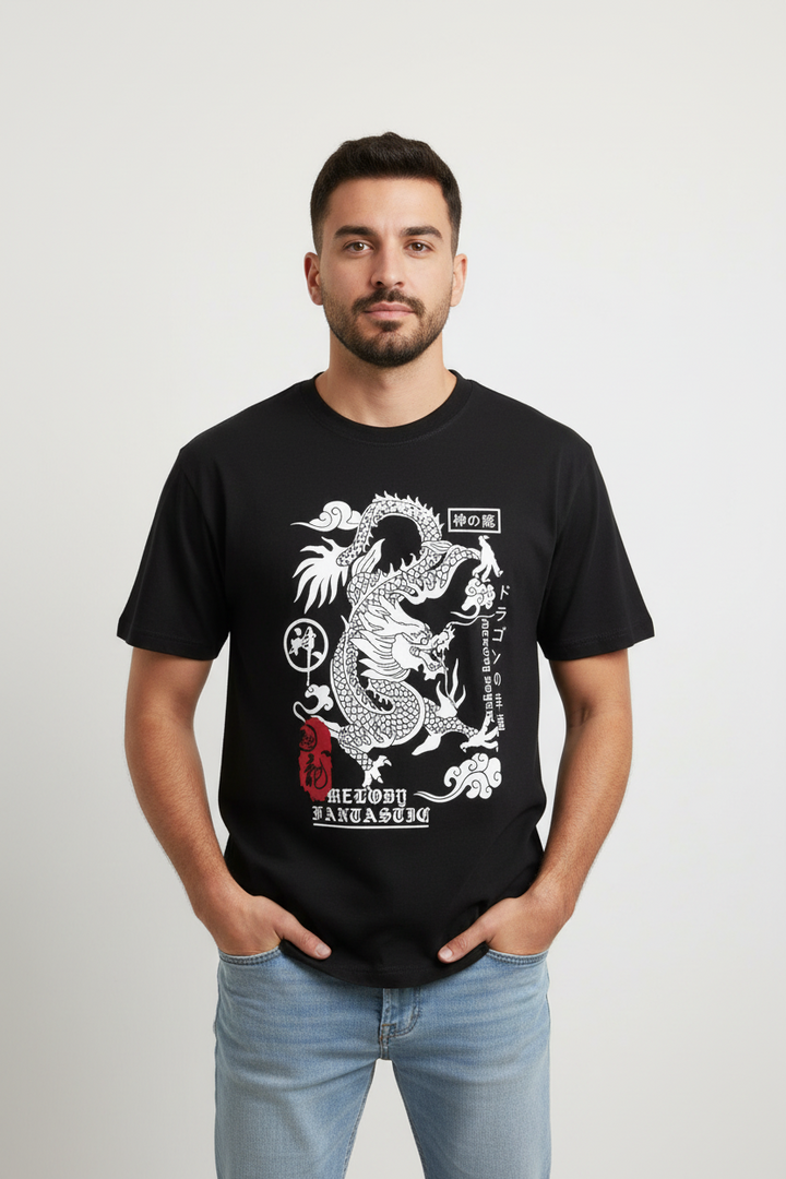 T-shirt Dragon Japonais graphique