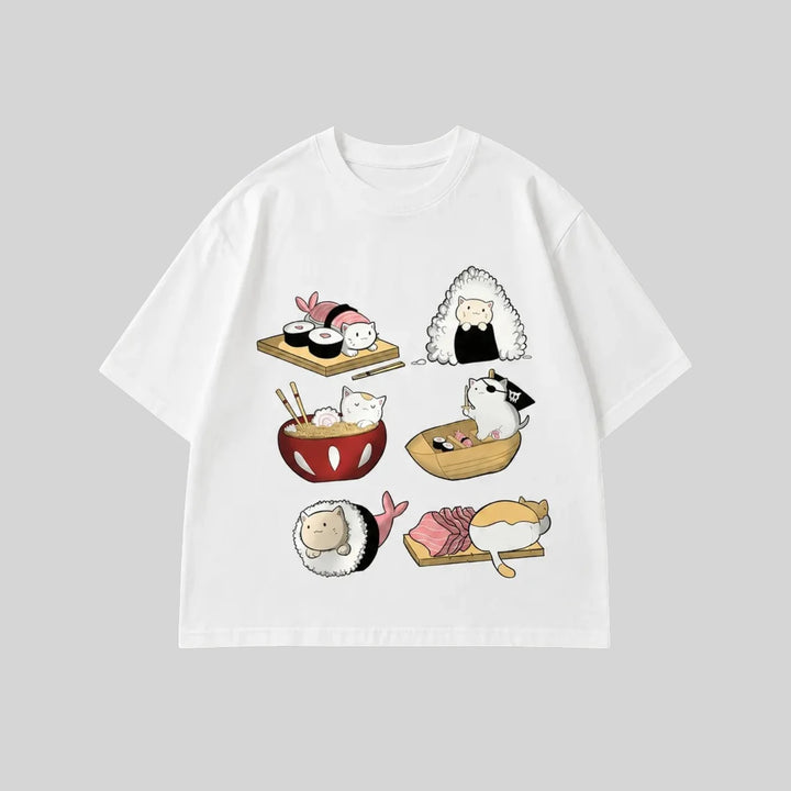 T-shirt Japonais Amusant Chat Sushi chic