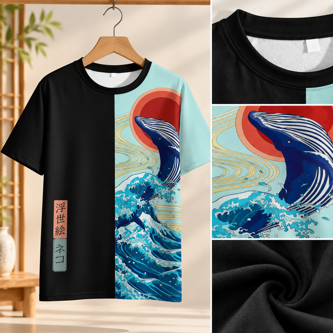 T-shirt Japonais Baleine unique